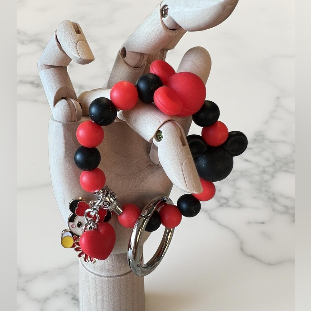 Mickey & Minnie Beaded Mini Keychain / Tumbler Cup Holder / Purse Charm